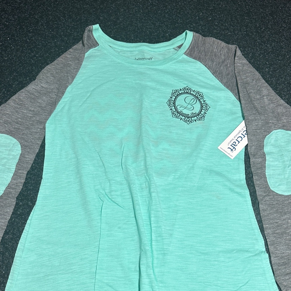 Lineman barn Mint Green and Gray Lineman Raglan Shirt